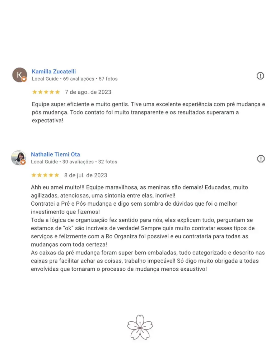 Avaliação 5 de cliente no Google