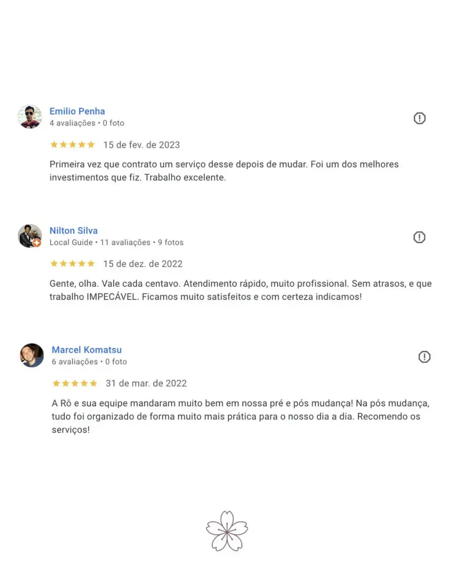 Avaliação 7 de cliente no Google