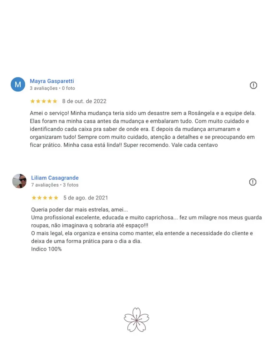 Avaliação 8 de cliente no Google